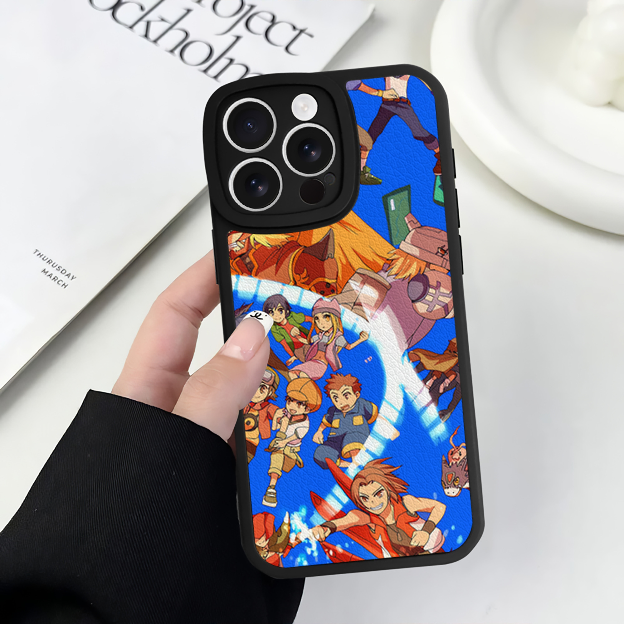 （画像用） Digimon デジタルモンスター/デジモン 【iPhone 16シリーズ対応】シリコンスマホケース（レザー調） 材質：シリコン